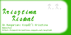 krisztina kispal business card